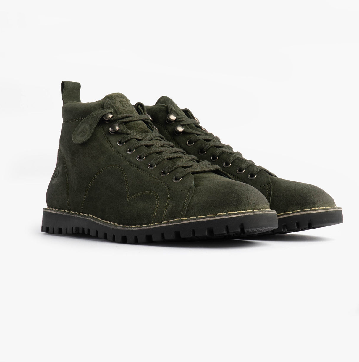 Popps 1961 MOD Mens Suede Monkey Boots Green