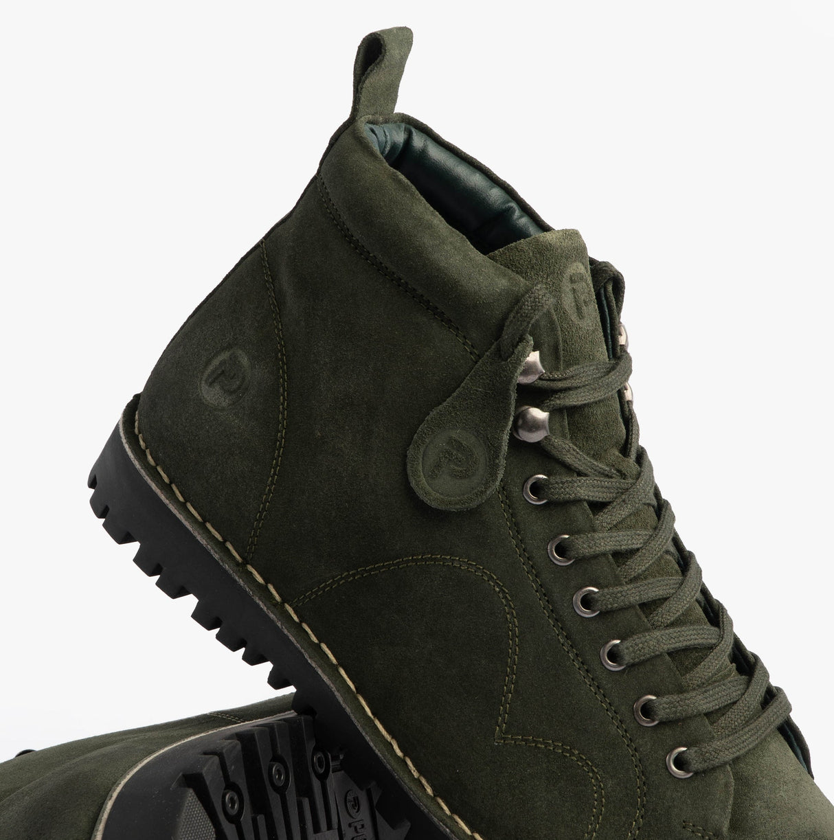 Popps 1961 MOD Mens Suede Monkey Boots Green