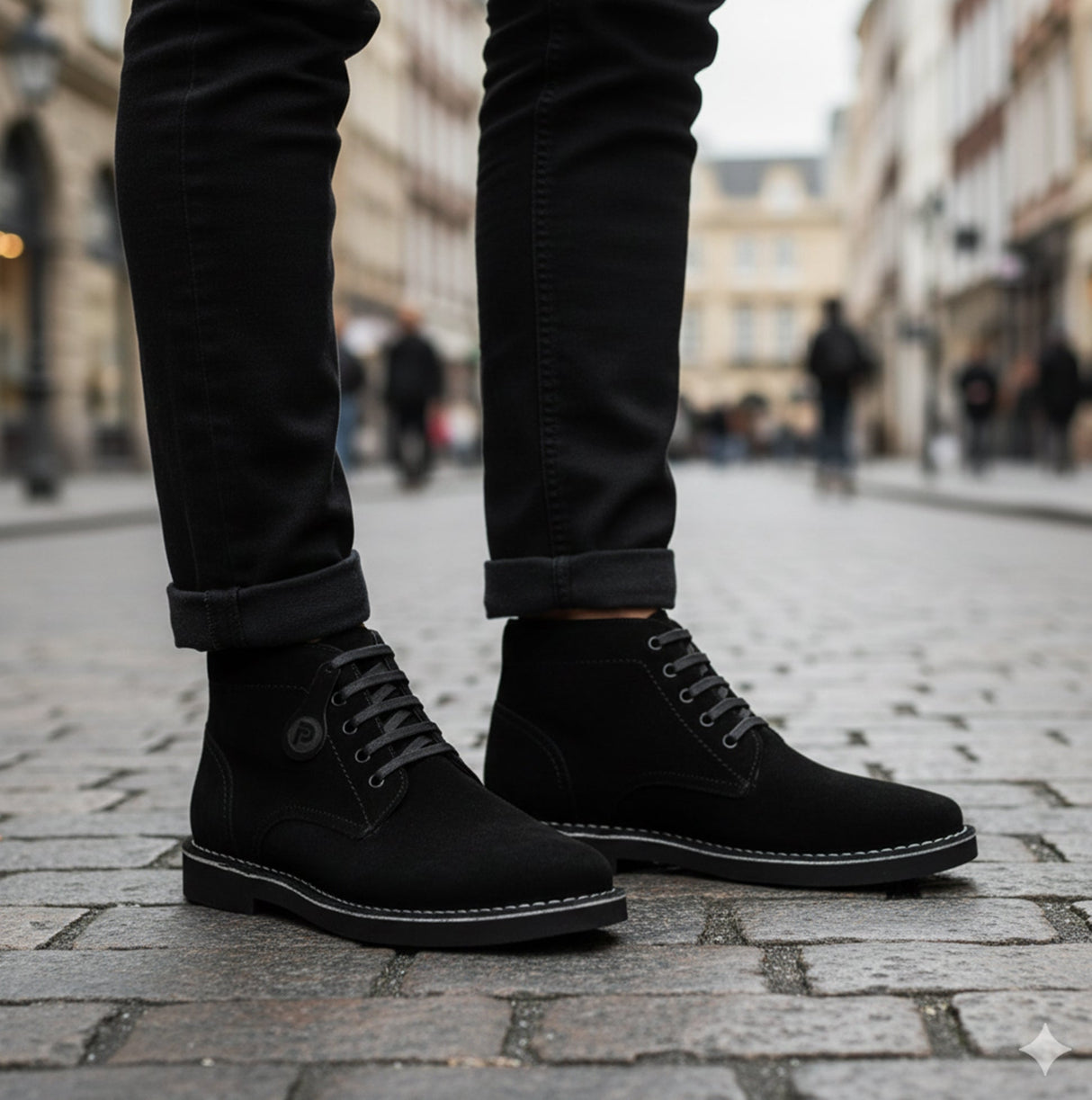 Popps RANGER Mens Desert Boots Black