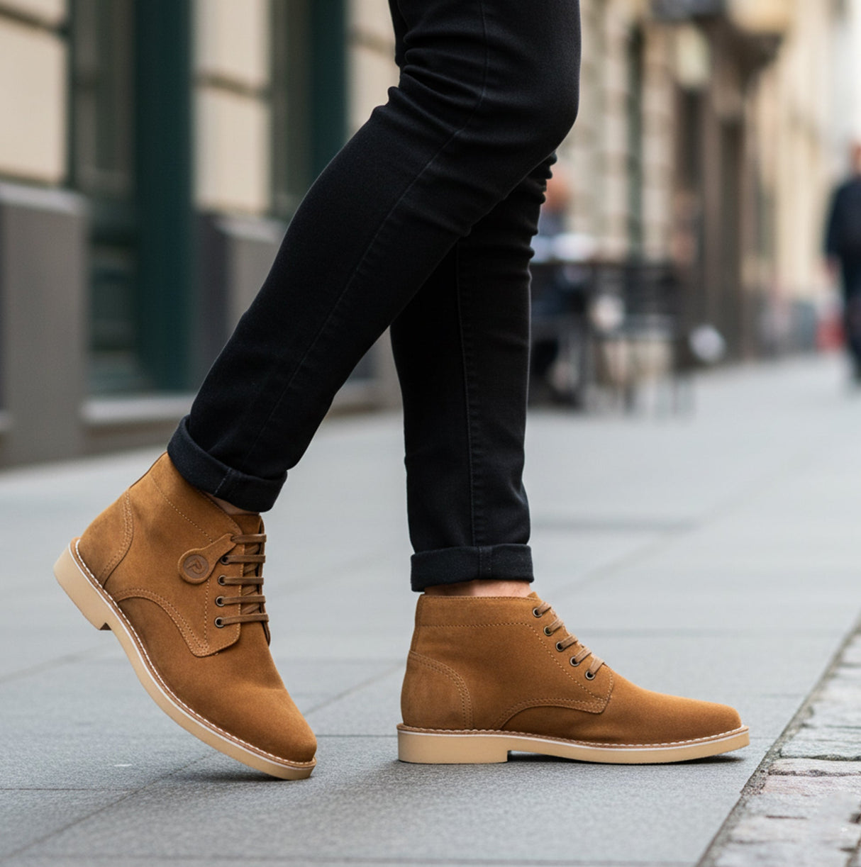 Popps RANGER Mens Desert Boots Cognac