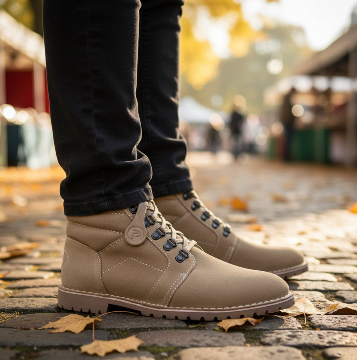 Popps TROOPER Mens Desert Boots Taupe