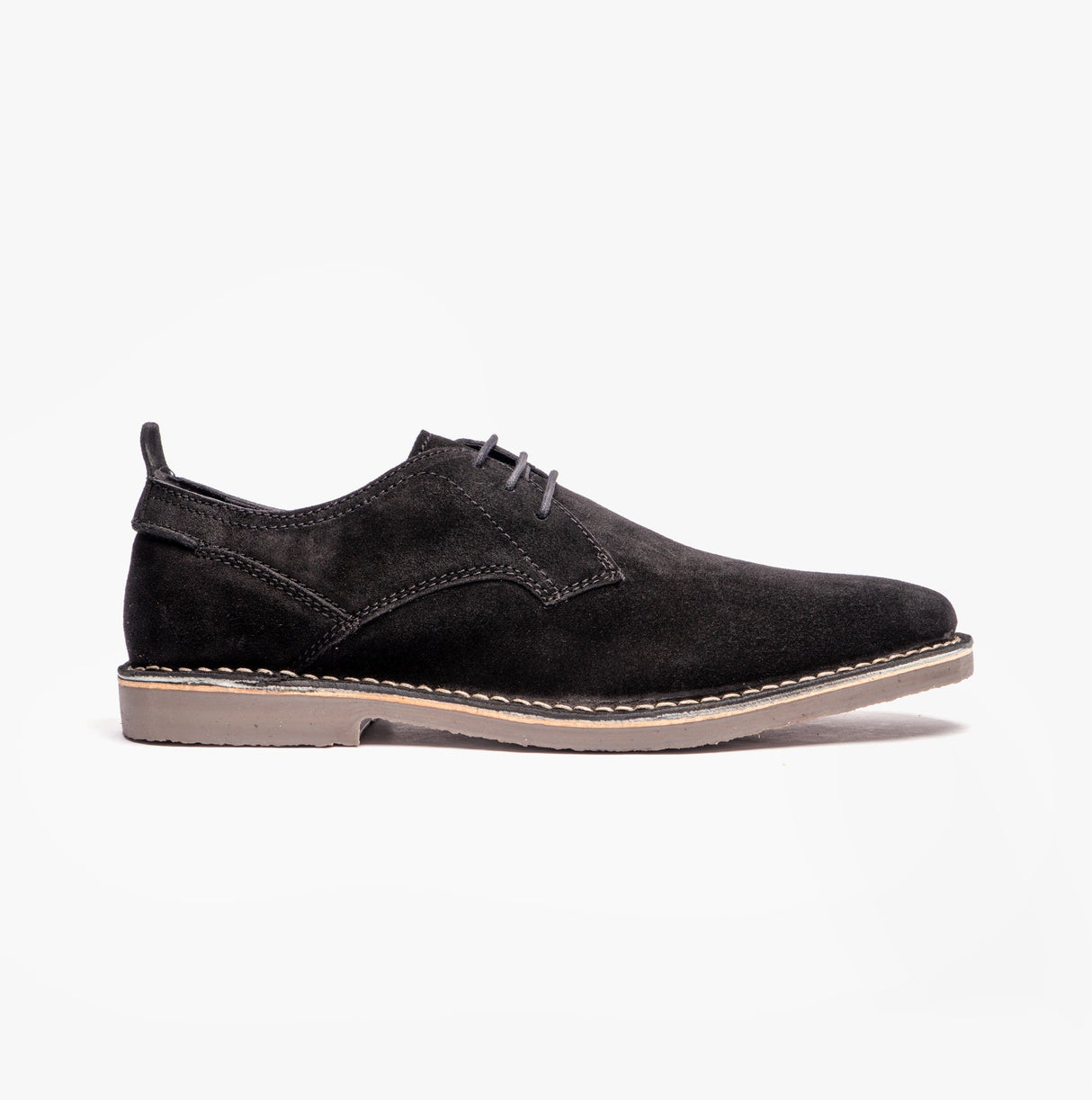 Popps JONAS Mens Suede Desert Shoes Black