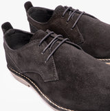 Popps JONAS Mens Suede Desert Shoes Black