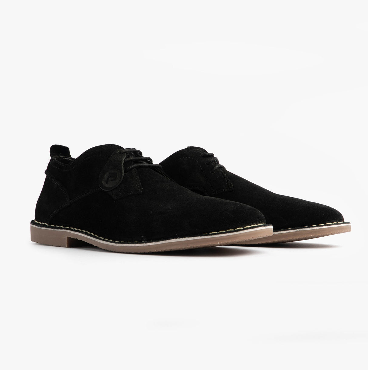 Popps JONAS Mens Suede Desert Shoes Black
