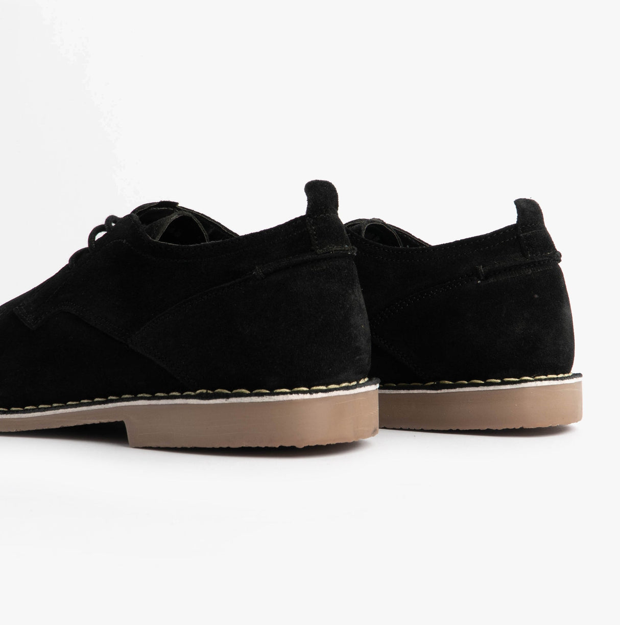 Popps JONAS Mens Suede Desert Shoes Black