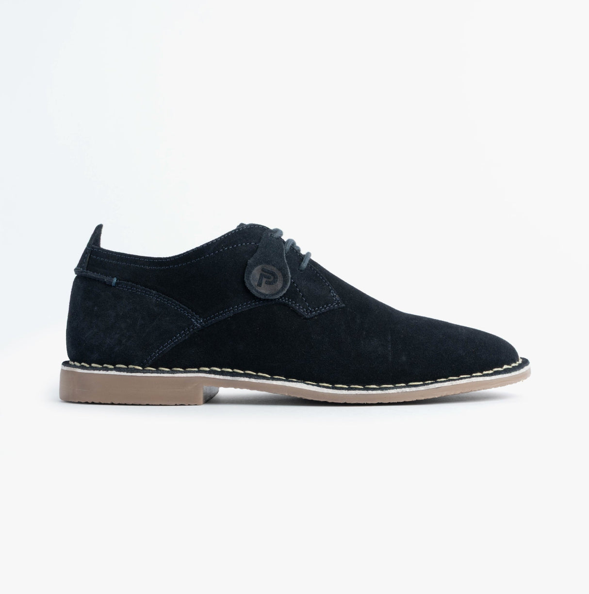 Popps JONAS Mens Suede Desert Shoes Navy