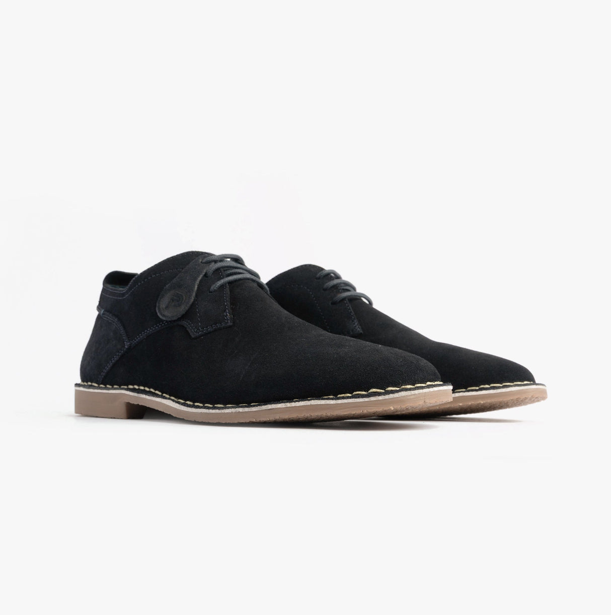 Popps JONAS Mens Suede Desert Shoes Navy