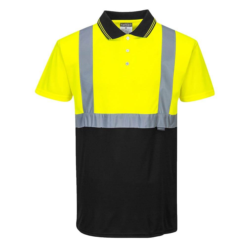 Portwest S479 Two-Tone Hi-Vis Polo Short Sleeve Work T-Shirt
