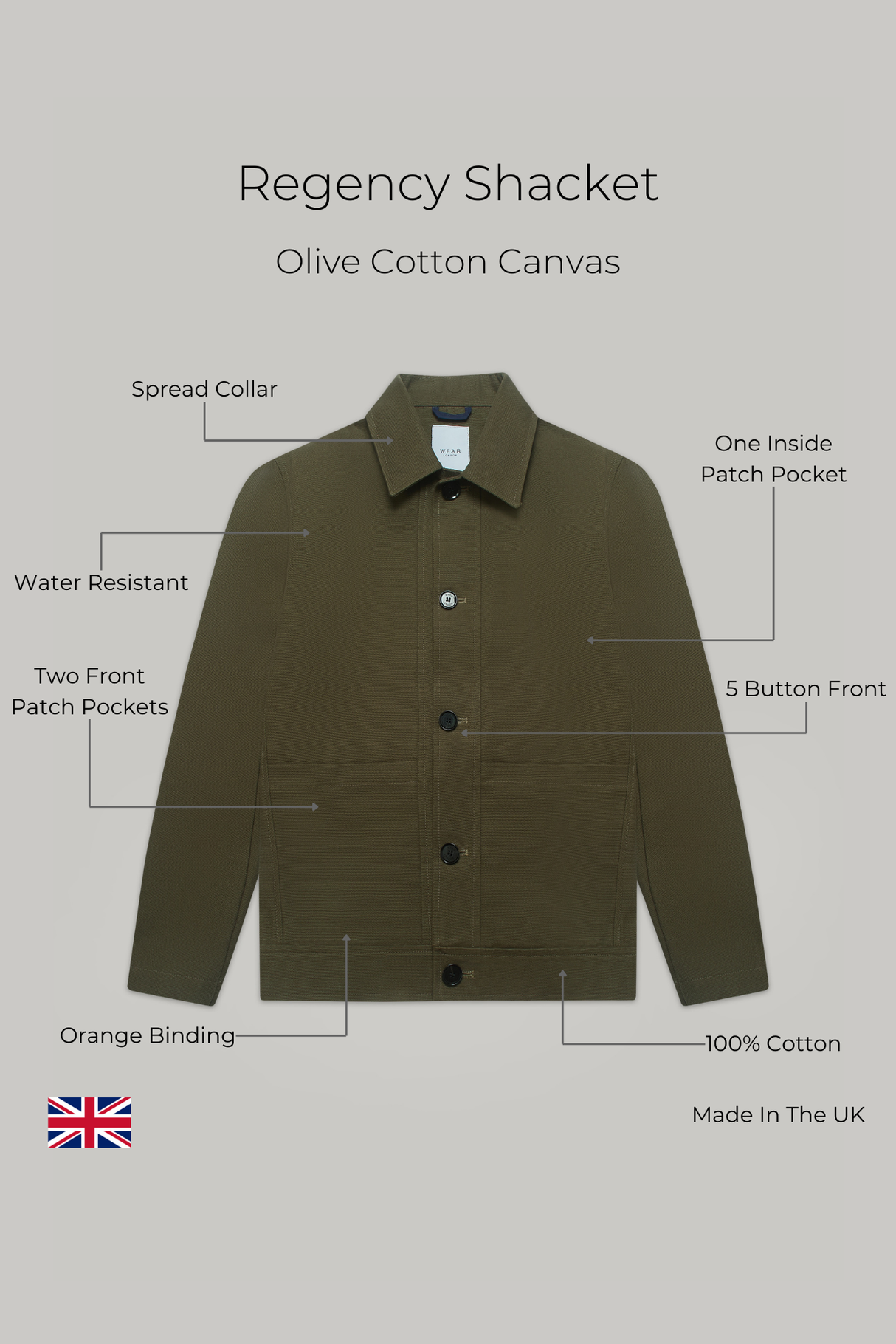 Regency Shacket - Olive Cotton canvas