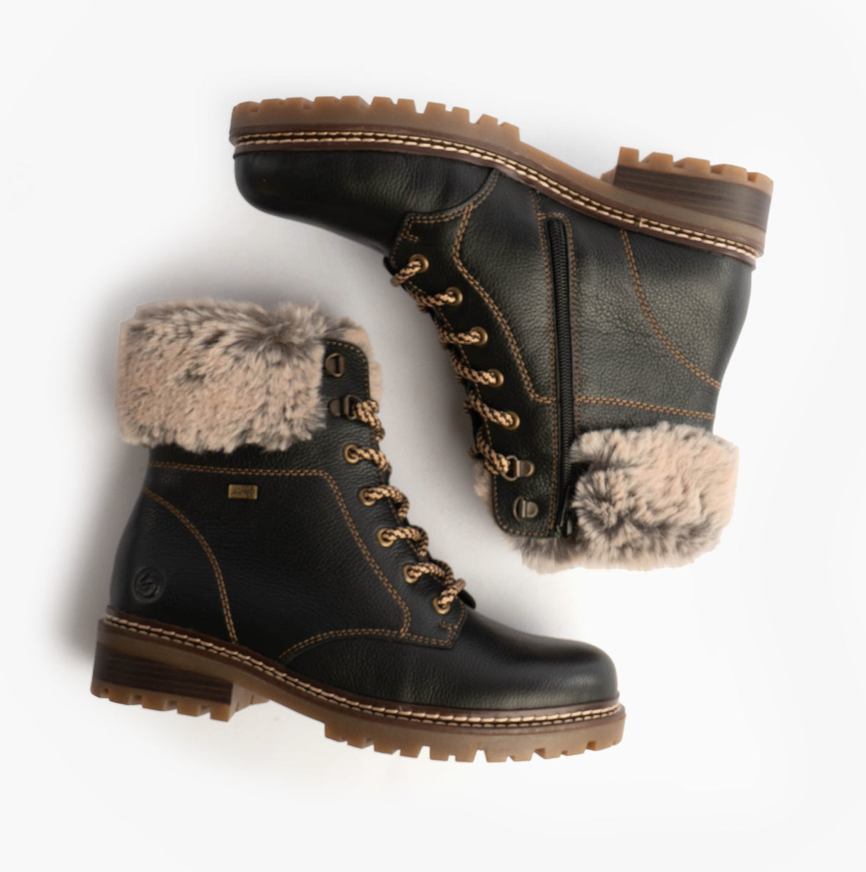 Remonte D0B74-01 Womens Fur Ankle Boots Black