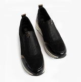 Remonte D0T08-02 Womens Front Zip Wedge Trainer Black