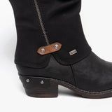 Rieker 93655-00 Womens Knee High Boots Black