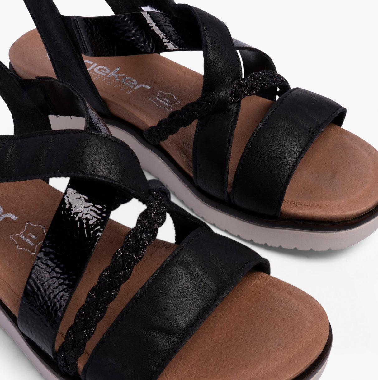 Rieker V3773-00 Womens Sandals Black