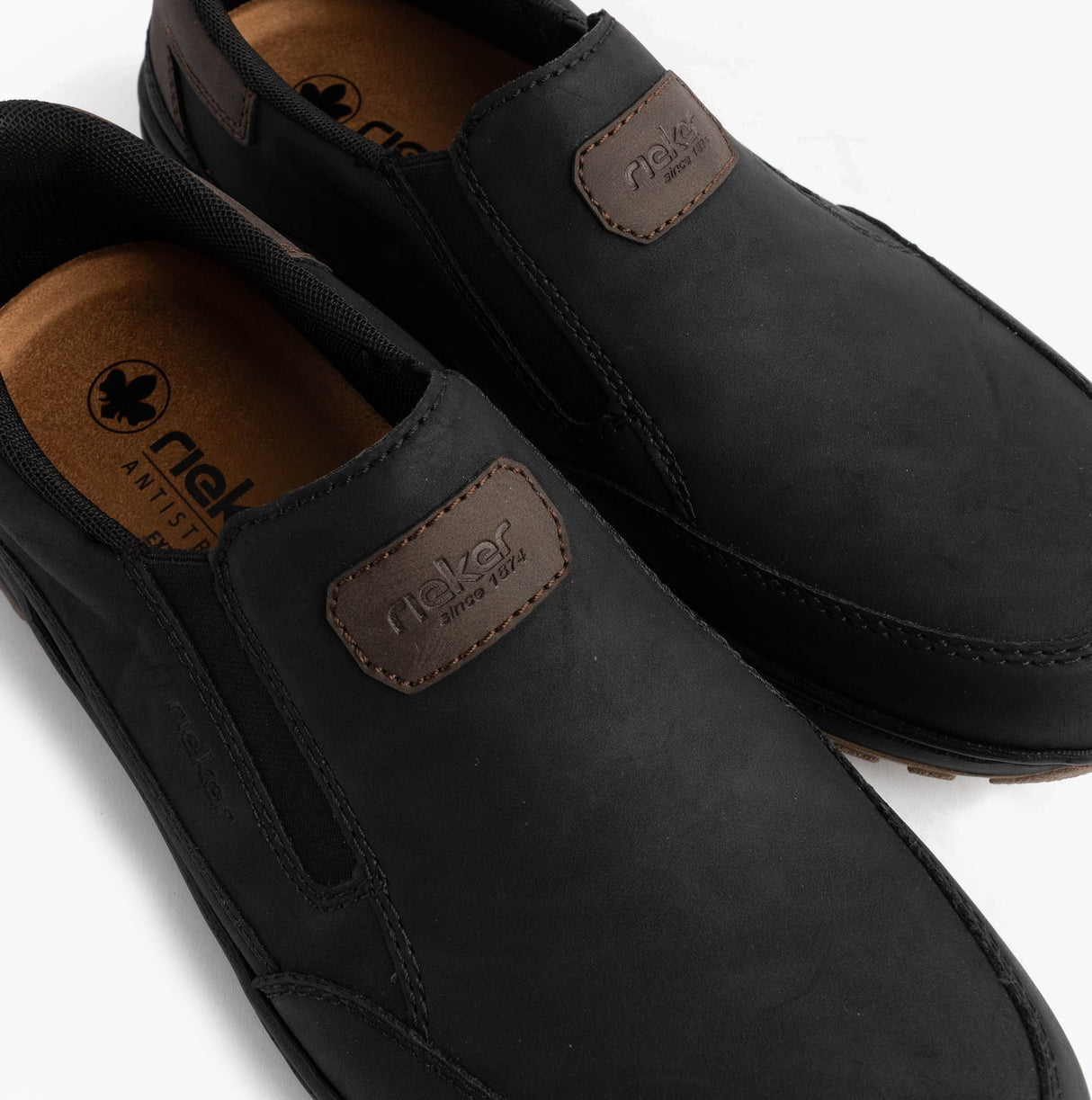 Rieker 03365-00 Mens Moccasins Slip-On Shoes Black