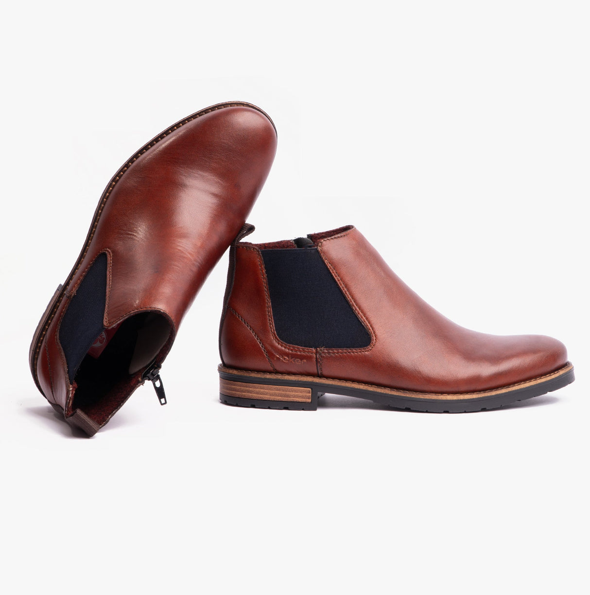 Rieker 14653-24 Mens Leather Boots Brown