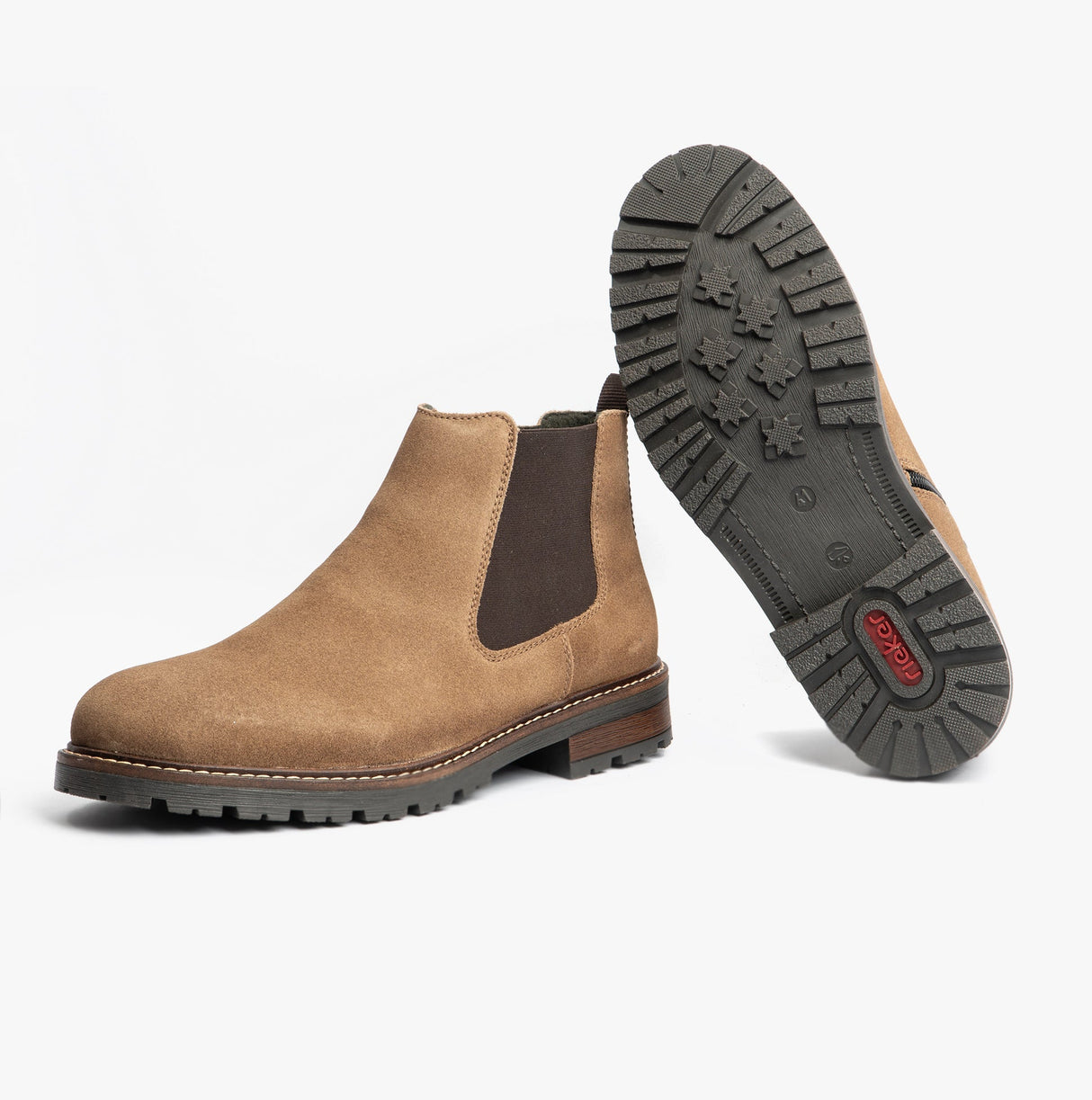 Rieker 32051-64 Mens Ankle Boots Beige