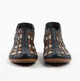 Rieker 46778-14 Womens Shoes Blue Combination