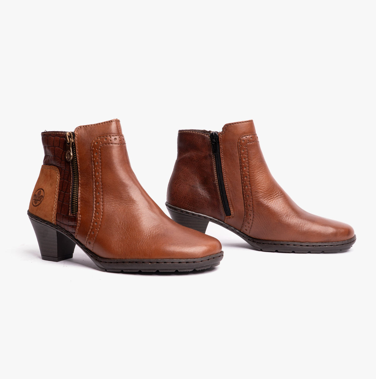 Rieker 57186-24 Womens Leather Boots Brown