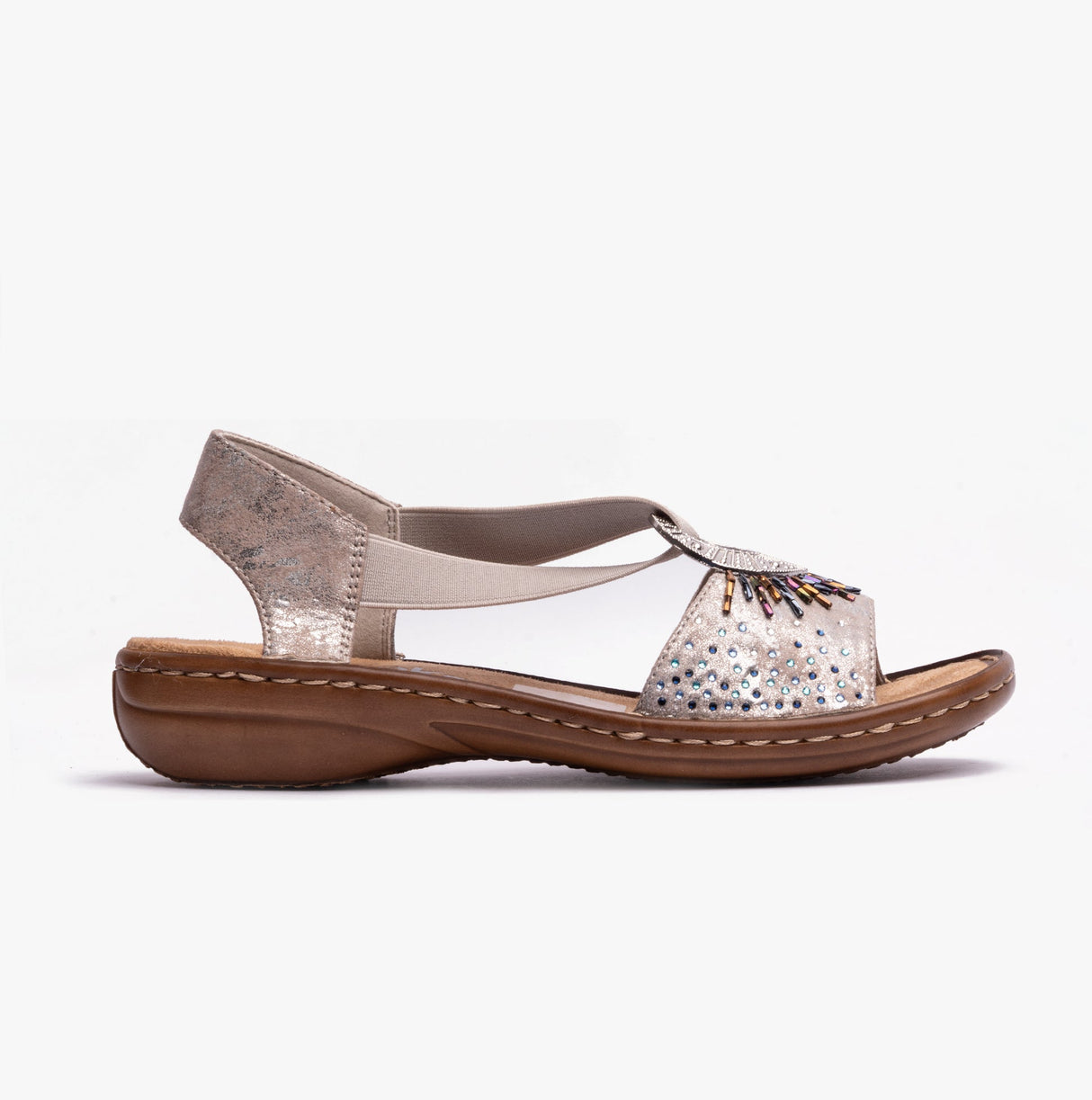 Rieker 60880-90 Womens Sandals Metallic