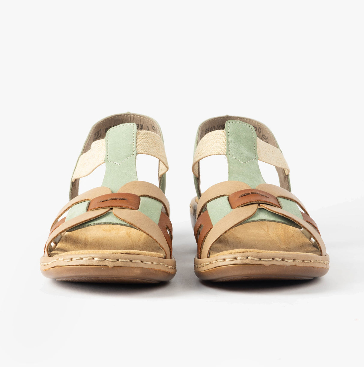 Rieker 65918-52 Womens Sandals Green Combination