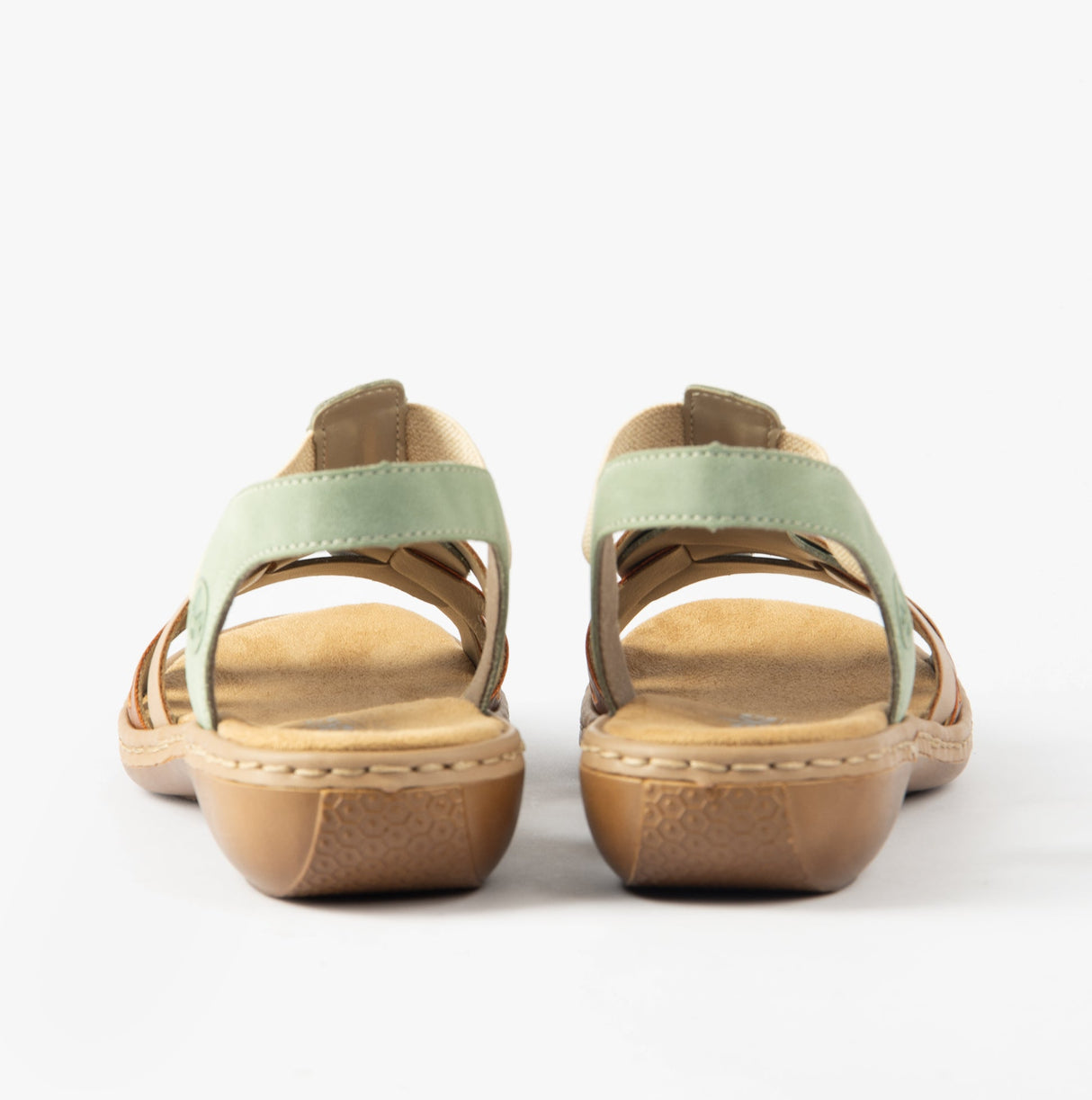 Rieker 65918-52 Womens Sandals Green Combination