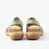 Rieker 65918-52 Womens Sandals Green Combination