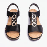 Rieker 67498-00 Womens Sandals Black