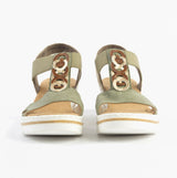 Rieker 67498-52 Womens Sandals Green Combination