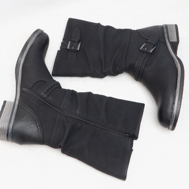 Rieker 98860-00 Womens Calf Length Boots Black