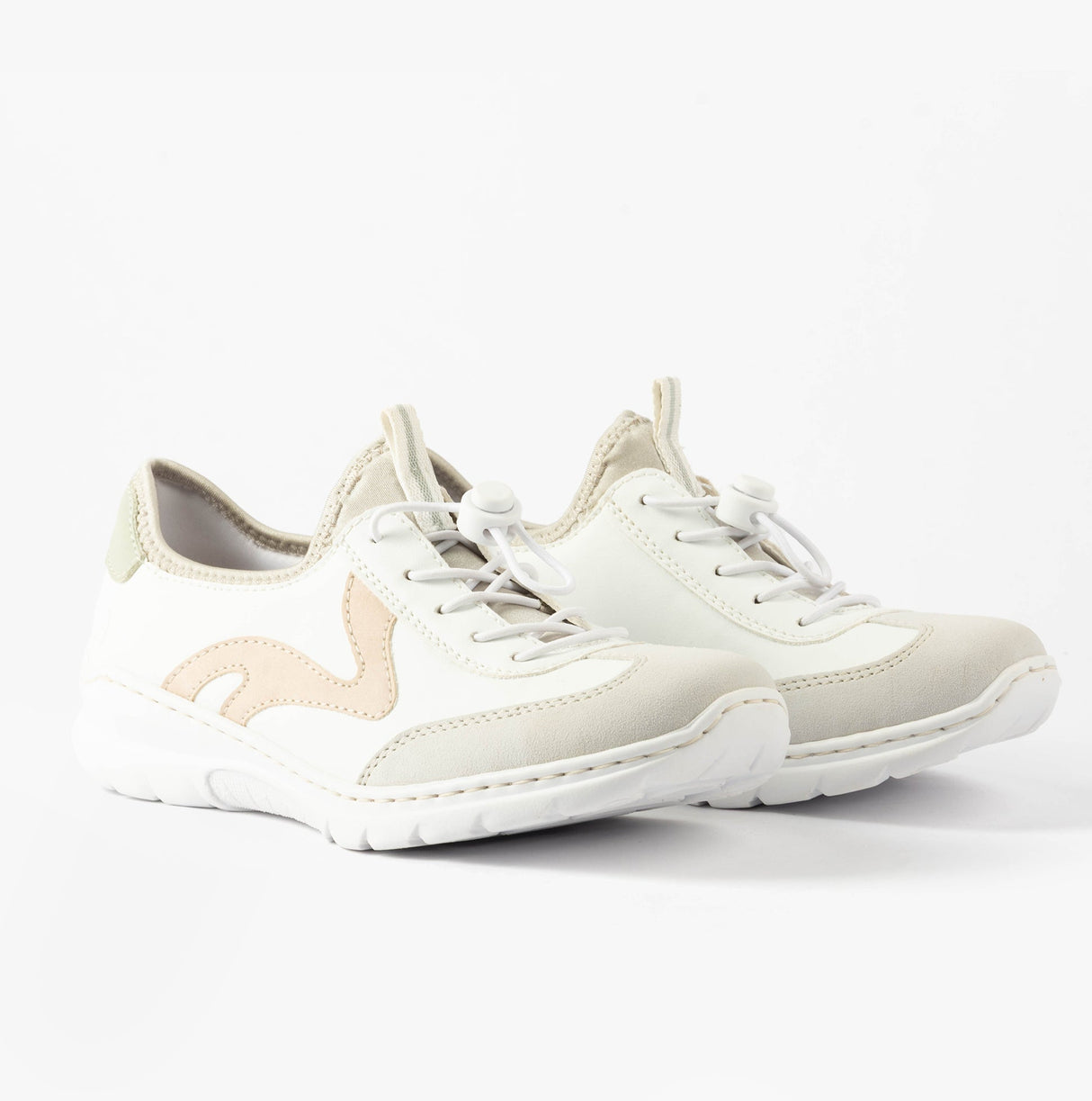 Rieker L32G9-80 Womens Shoes White Combination