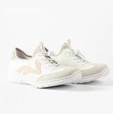 Rieker L32G9-80 Womens Shoes White Combination