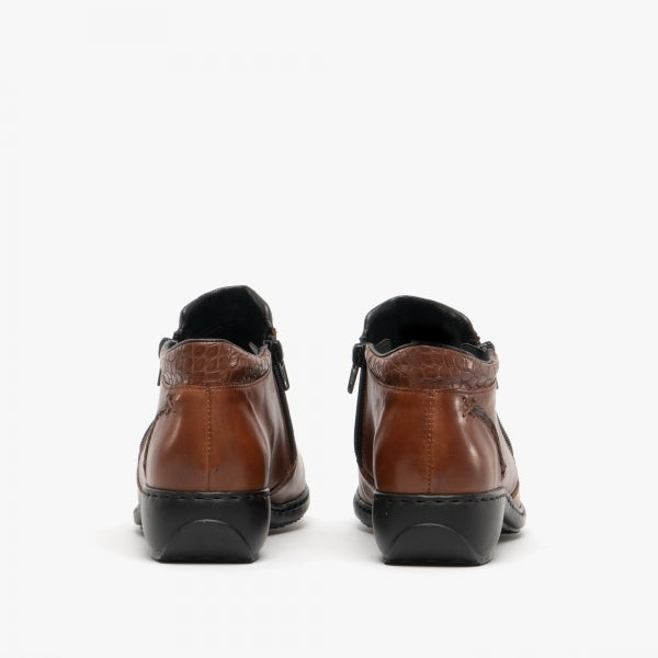 Rieker L3882-24 Womens Ankle Boots Nutmeg