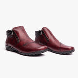 Rieker L4655-35 Womens Leather Boots Red