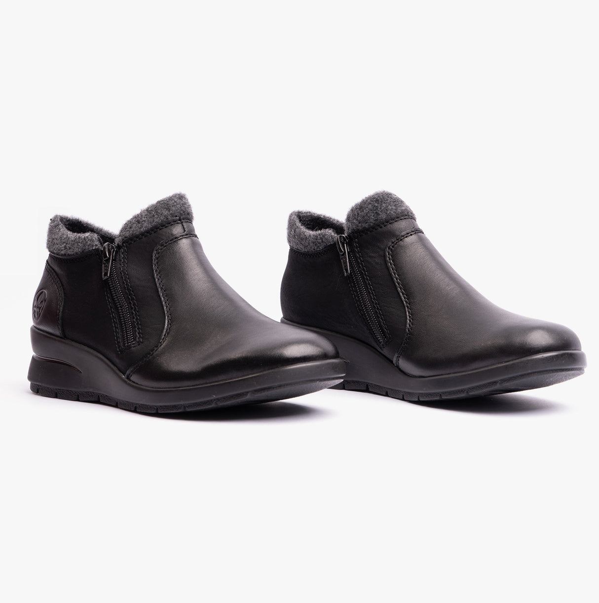 Rieker L4854-00 Womens Leather Boots Black