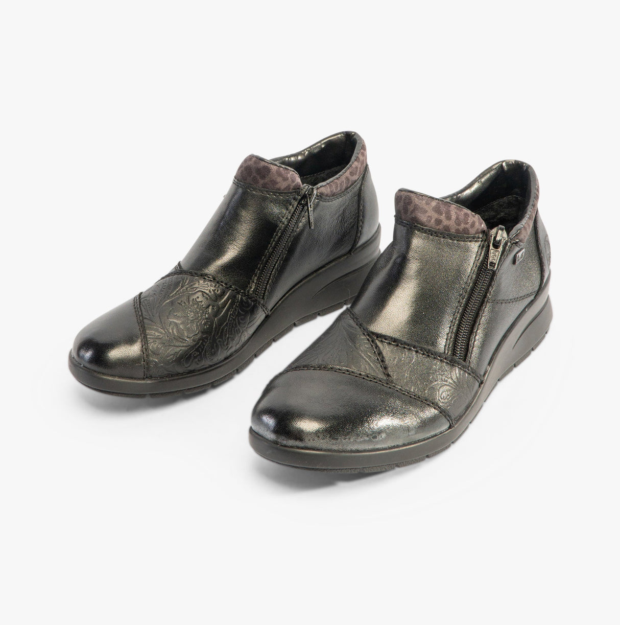 Rieker L4881-01 Womens Leather Boots Black