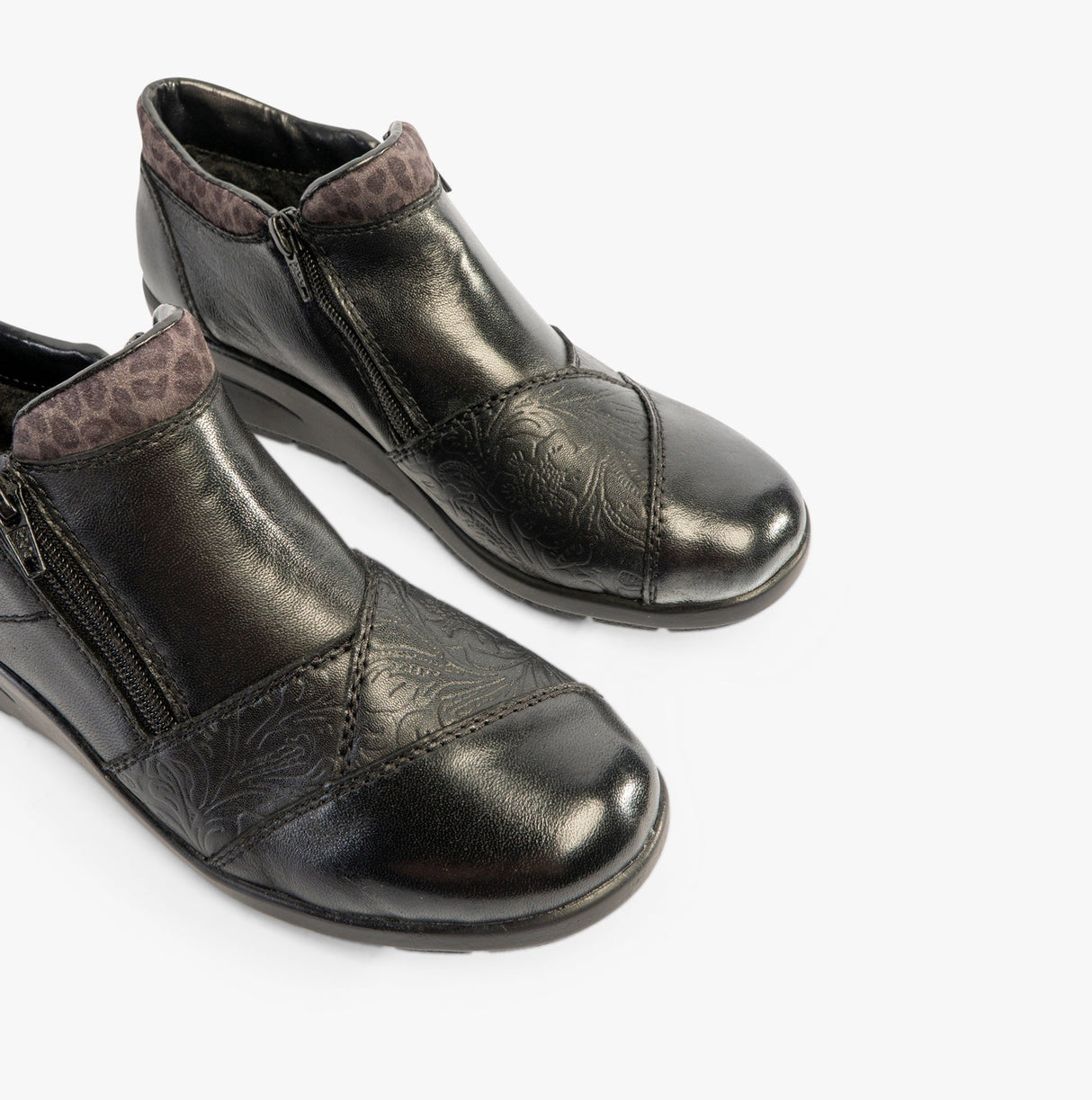 Rieker L4881-01 Womens Leather Boots Black