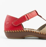 Rieker M1655-33 Womens Sandals Red Combination