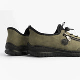 Rieker N3267-54 Nikita Womens Bungee Lace Shoes Green