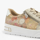 Rieker N8103-60 Womens Shoes Beige Combination