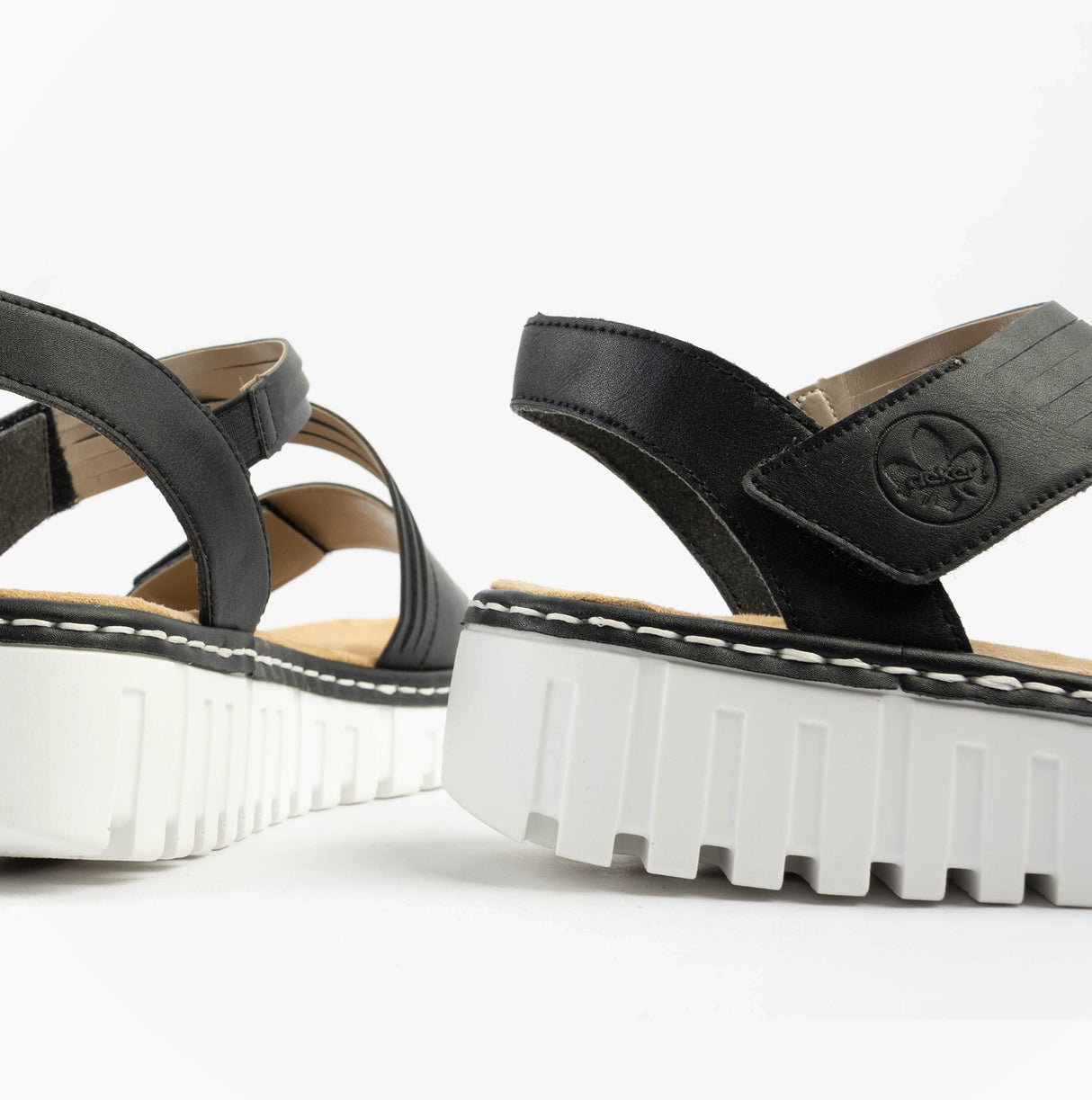 Rieker V1364-00 Womens Sandals Black