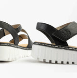 Rieker V1364-00 Womens Sandals Black
