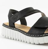 Rieker V1364-00 Womens Sandals Black