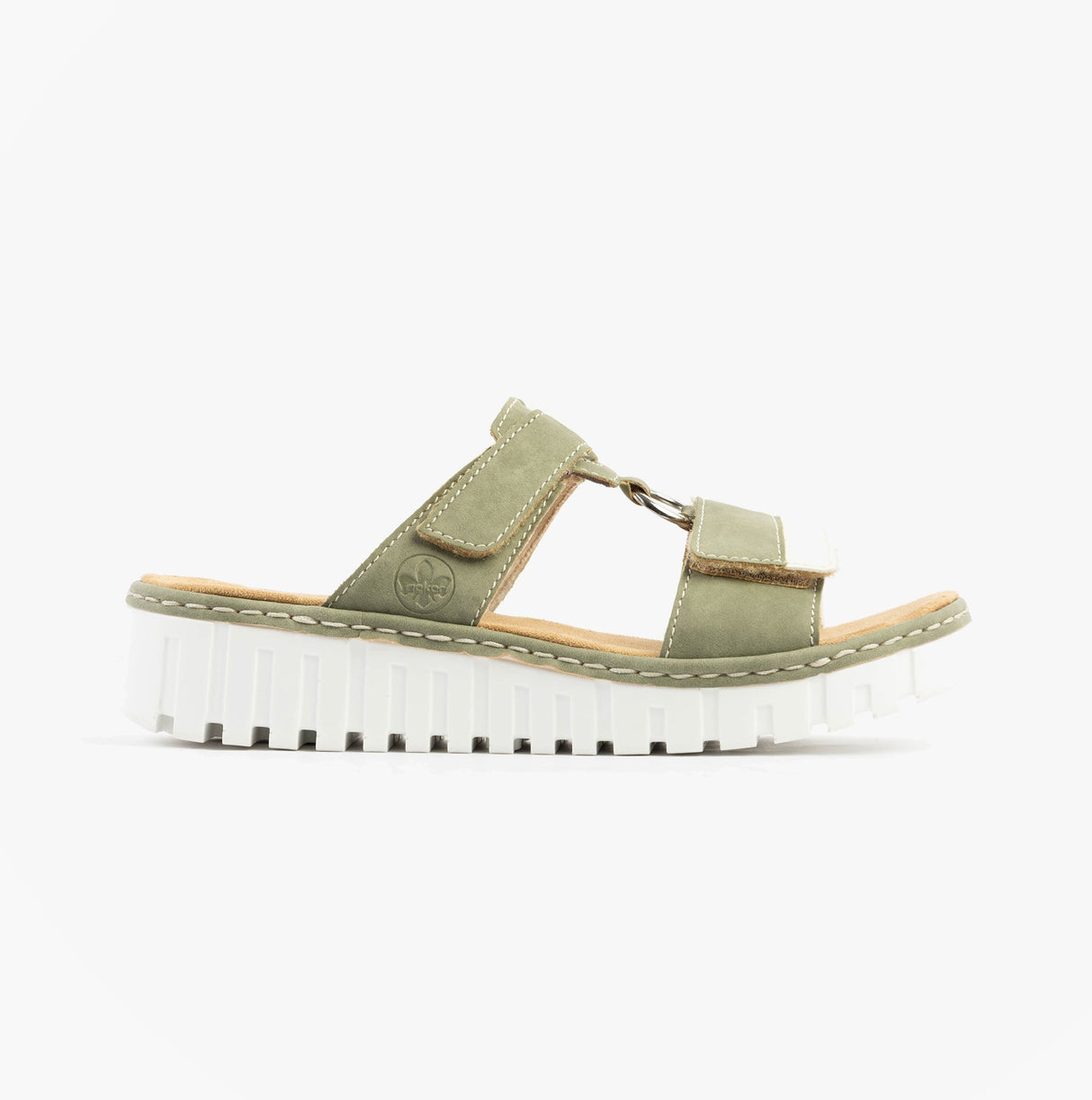 Rieker V1396-52 Womens Sandals Green Combination