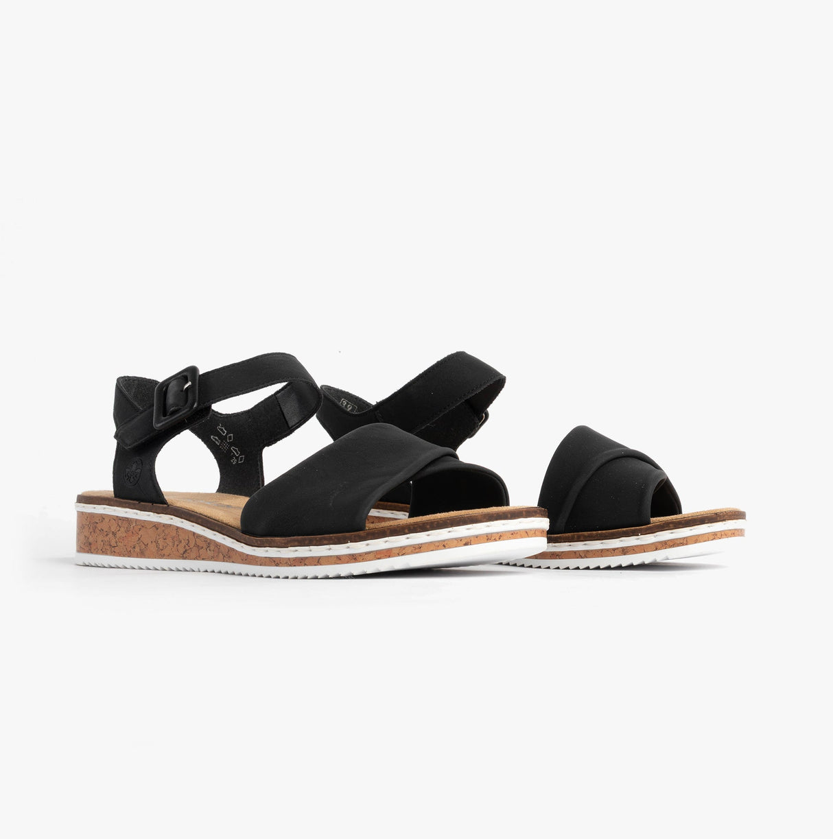 Rieker V3691-00 Womens Sandals Black
