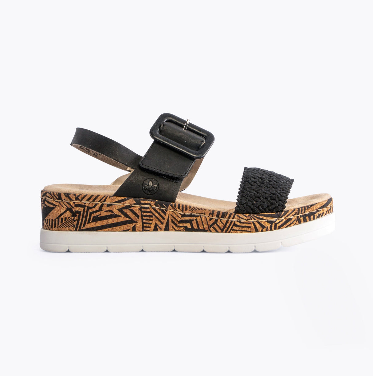 Rieker V3950-00 Womens Sandals Black