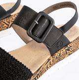 Rieker V3950-00 Womens Sandals Black
