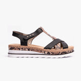 Rieker V7919-00 Womens Sandals Black