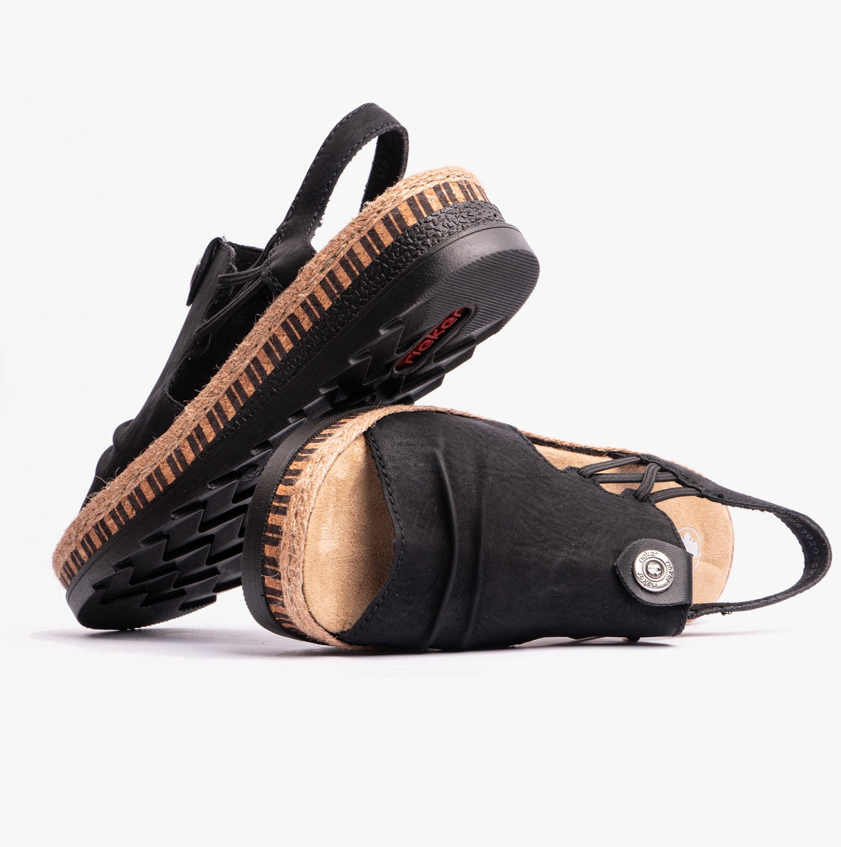 Rieker V7972-00 Womens Sandals Black