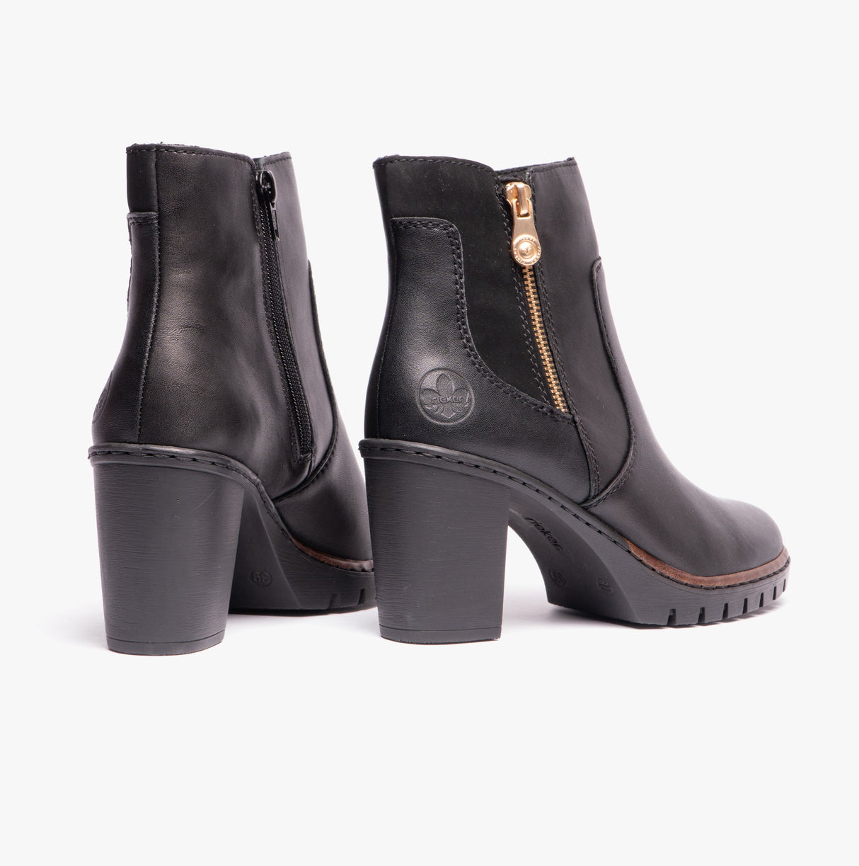 Rieker Y2557-00 Womens Leather Boots Black