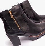Rieker Y2557-00 Womens Leather Boots Black